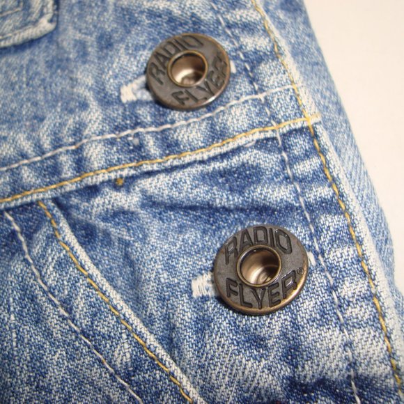 Radio Flyer Embroidered Baseball Shortalls Short Overalls Size 6-9 Months - Picture 6 of 8